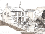 Avril and John's cottage ink drawing SOLD.