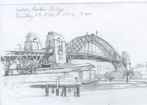 Sydney Harbour Bridge, pencil, 22x15 cm .